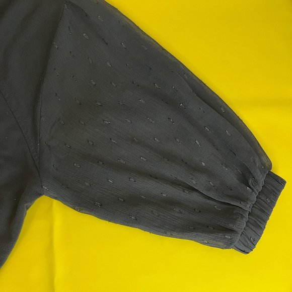 Express Sweatshirt with 3/4 length sheer sleeves, Navy, Size XS - Picture 4 of 8